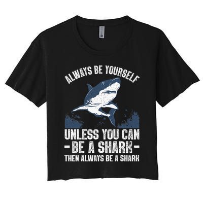 Cool Shark Art For Men Women Megalodon Sharks Biology Ocean Crop Top
