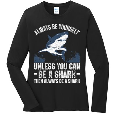 Cool Shark Art For Men Women Megalodon Sharks Biology Ocean Ladies Long Sleeve Shirt