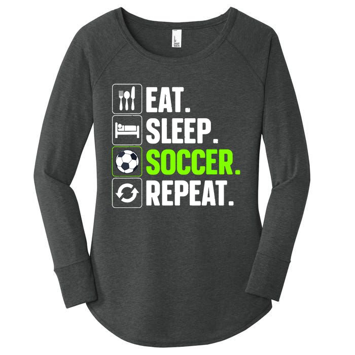 Cool Soccer Art For Team Sport Soccer Player Gift Women's Perfect Tri Tunic Long Sleeve Shirt