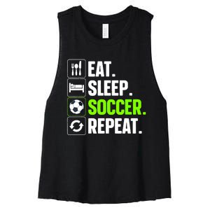 Cool Soccer Art For Team Sport Soccer Player Gift Women's Racerback Cropped Tank