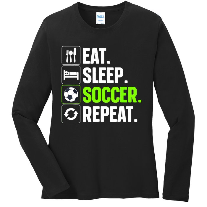 Cool Soccer Art For Team Sport Soccer Player Gift Ladies Long Sleeve Shirt