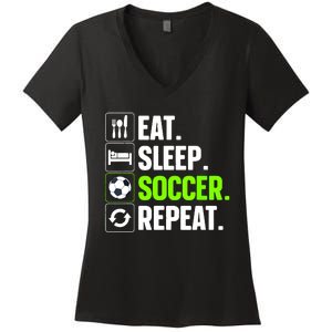 Cool Soccer Art For Team Sport Soccer Player Gift Women's V-Neck T-Shirt