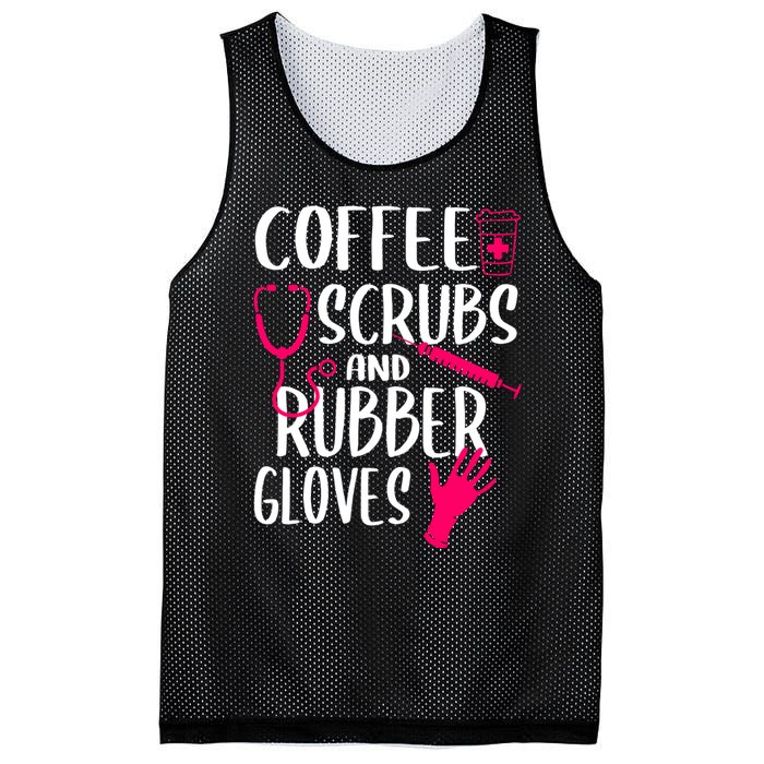 Coffee Scrubs And Rubber Gloves Medical Nurse Doctor Gift Mesh Reversible Basketball Jersey Tank