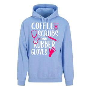 Coffee Scrubs And Rubber Gloves Medical Nurse Doctor Gift Unisex Surf Hoodie