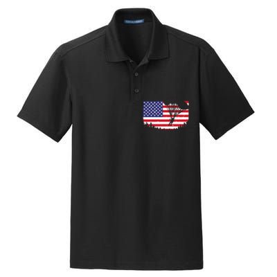 Cool Skydiving Art Wo Skydiver American Flag Skydive  Dry Zone Grid Polo