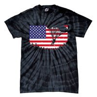 Cool Skydiving Art Wo Skydiver American Flag Skydive  Tie-Dye T-Shirt