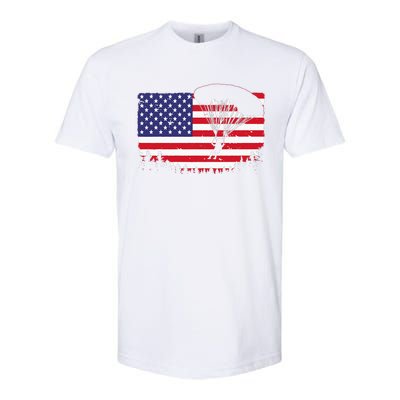 Cool Skydiving Art Wo Skydiver American Flag Skydive  Softstyle® CVC T-Shirt