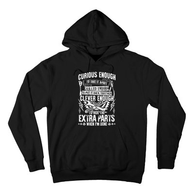 Curious, Skilled And Clever Funny Car Auto Truck Mechanic Hoodie