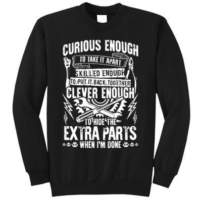 Curious, Skilled And Clever Funny Car Auto Truck Mechanic Sweatshirt