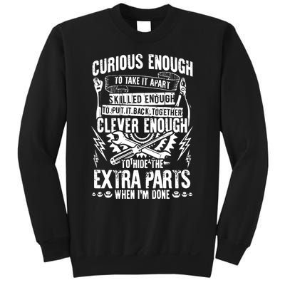 Curious, Skilled And Clever Funny Car Auto Truck Mechanic Sweatshirt