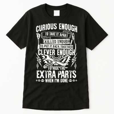 Curious, Skilled And Clever Funny Car Auto Truck Mechanic Tall T-Shirt