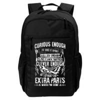 Curious, Skilled And Clever Funny Car Auto Truck Mechanic Daily Commute Backpack