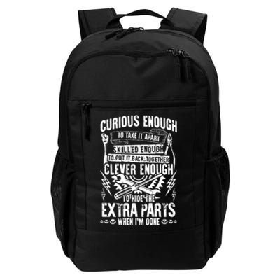 Curious, Skilled And Clever Funny Car Auto Truck Mechanic Daily Commute Backpack