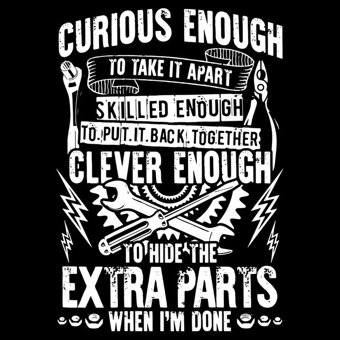 Curious, Skilled And Clever Funny Car Auto Truck Mechanic 16 in Basic Backpack
