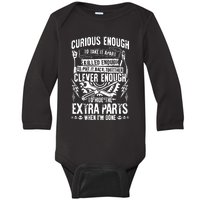 Curious, Skilled And Clever Funny Car Auto Truck Mechanic Baby Long Sleeve Bodysuit