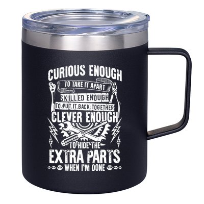 Curious, Skilled And Clever Funny Car Auto Truck Mechanic 12oz Stainless Steel Coffee Mug