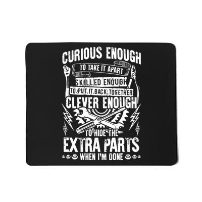 Curious, Skilled And Clever Funny Car Auto Truck Mechanic Mousepad