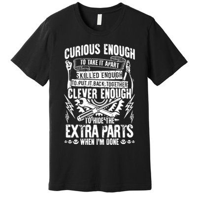 Curious, Skilled And Clever Funny Car Auto Truck Mechanic Premium T-Shirt