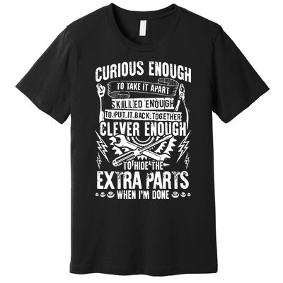 Curious, Skilled And Clever Funny Car Auto Truck Mechanic Premium T-Shirt