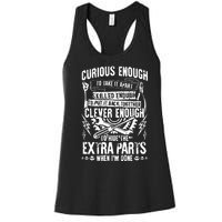 Curious, Skilled And Clever Funny Car Auto Truck Mechanic Women's Racerback Tank