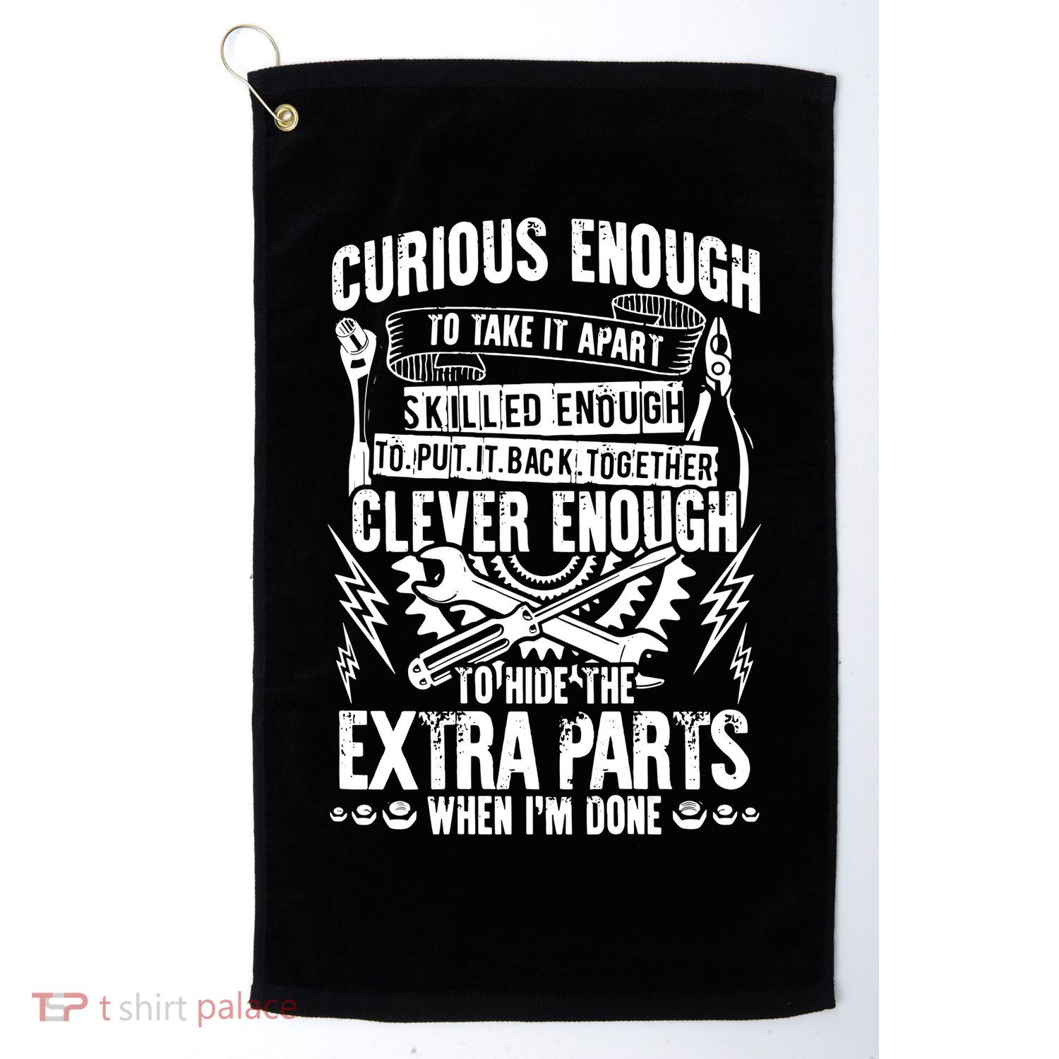 Curious, Skilled And Clever Funny Car Auto Truck Mechanic Golf Towel