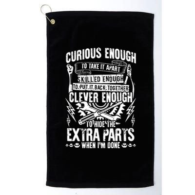 Curious, Skilled And Clever Funny Car Auto Truck Mechanic Platinum Collection Golf Towel