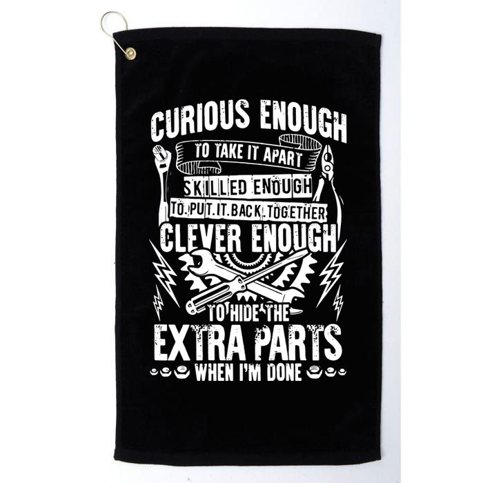 Curious, Skilled And Clever Funny Car Auto Truck Mechanic Golf Towel