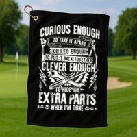 Curious, Skilled And Clever Funny Car Auto Truck Mechanic Golf Towel
