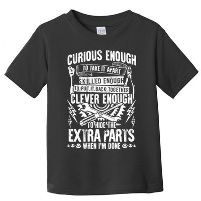 Curious, Skilled And Clever Funny Car Auto Truck Mechanic Toddler T-Shirt