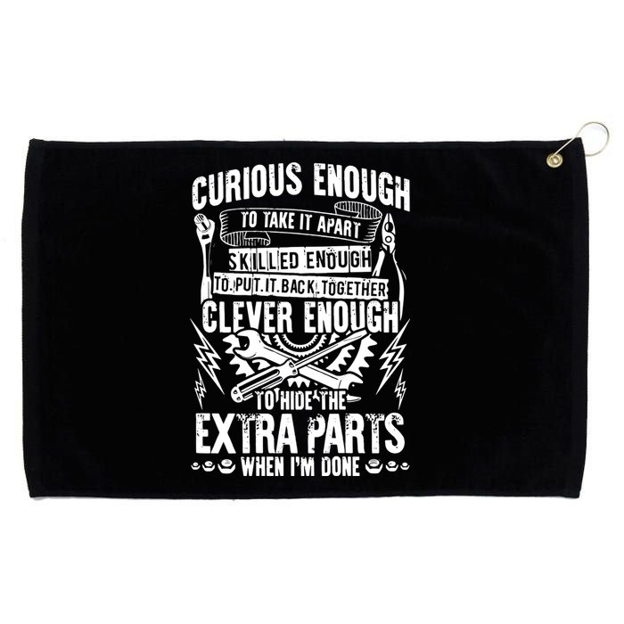 Curious, Skilled And Clever Funny Car Auto Truck Mechanic Grommeted Golf Towel