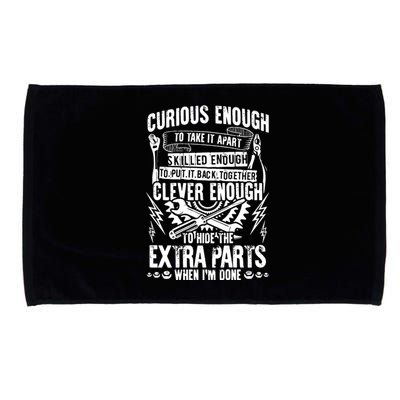 Curious, Skilled And Clever Funny Car Auto Truck Mechanic Microfiber Hand Towel