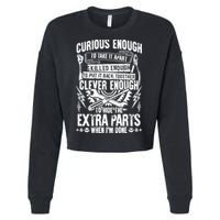 Curious, Skilled And Clever Funny Car Auto Truck Mechanic Cropped Pullover Crew