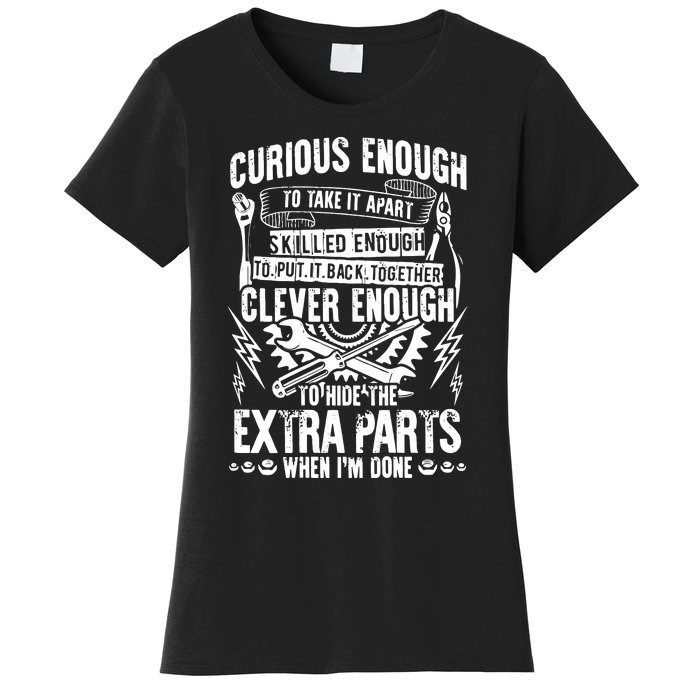 Curious, Skilled And Clever Funny Car Auto Truck Mechanic Women's T-Shirt