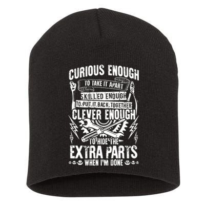 Curious, Skilled And Clever Funny Car Auto Truck Mechanic Short Acrylic Beanie