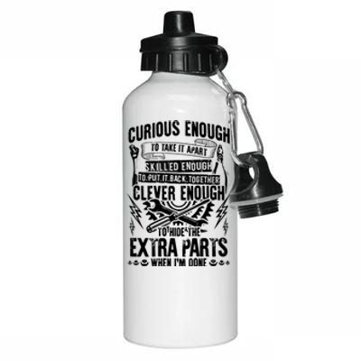 Curious, Skilled And Clever Funny Car Auto Truck Mechanic Aluminum Water Bottle