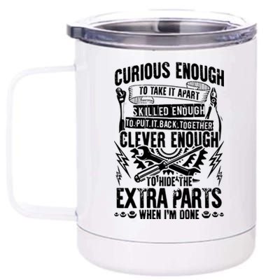 Curious, Skilled And Clever Funny Car Auto Truck Mechanic 12 oz Stainless Steel Tumbler Cup