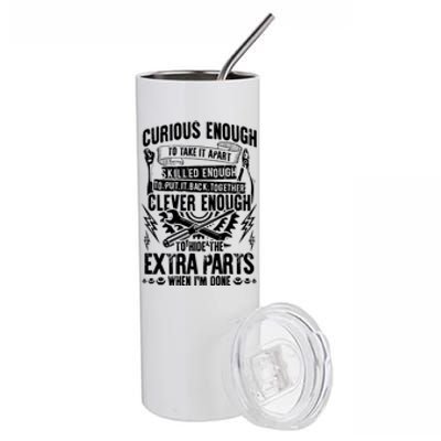 Curious, Skilled And Clever Funny Car Auto Truck Mechanic Stainless Steel Tumbler