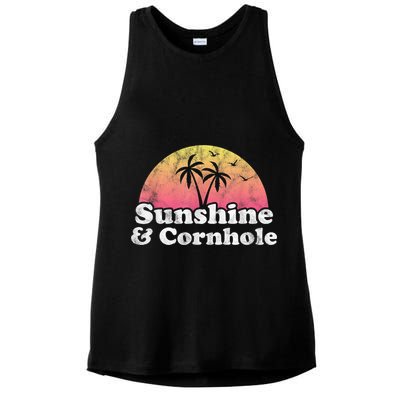 Cornhole Sunshine And Cornhole Ladies PosiCharge Tri-Blend Wicking Tank
