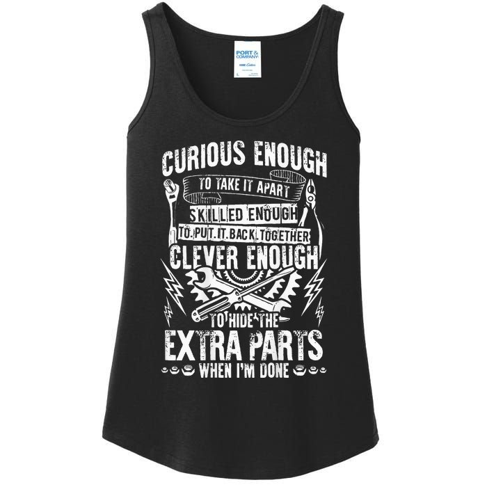 Curious Skilled And Clever Funny Car Auto Truck Mechanic Ladies Essential Tank