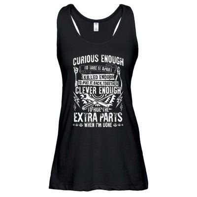 Curious Skilled And Clever Funny Car Auto Truck Mechanic Ladies Essential Flowy Tank