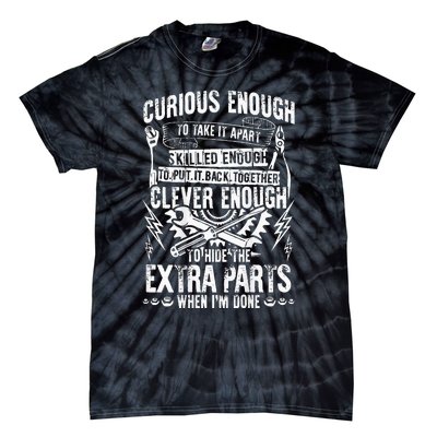 Curious Skilled And Clever Funny Car Auto Truck Mechanic Tie-Dye T-Shirt