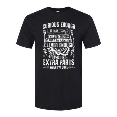 Curious Skilled And Clever Funny Car Auto Truck Mechanic Softstyle CVC T-Shirt