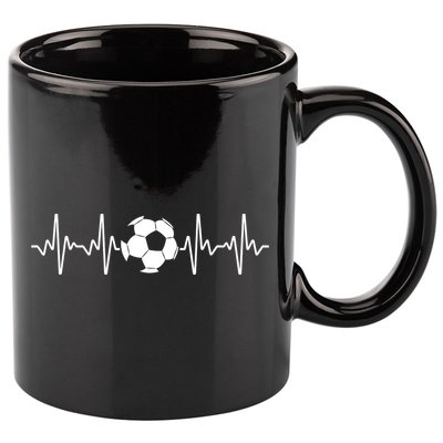Cool Soccer Art SoccerL Over Goalie Football Heartbeat 11oz C Handle Ceramic Mug