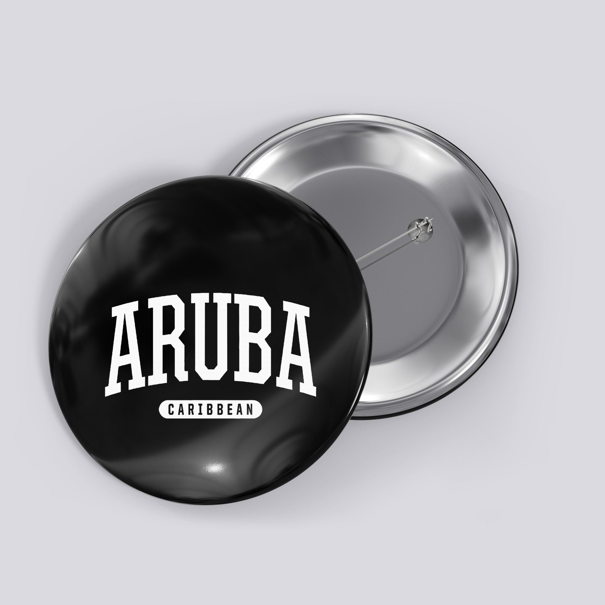 College Style Aruba Caribbean Souvenir Button