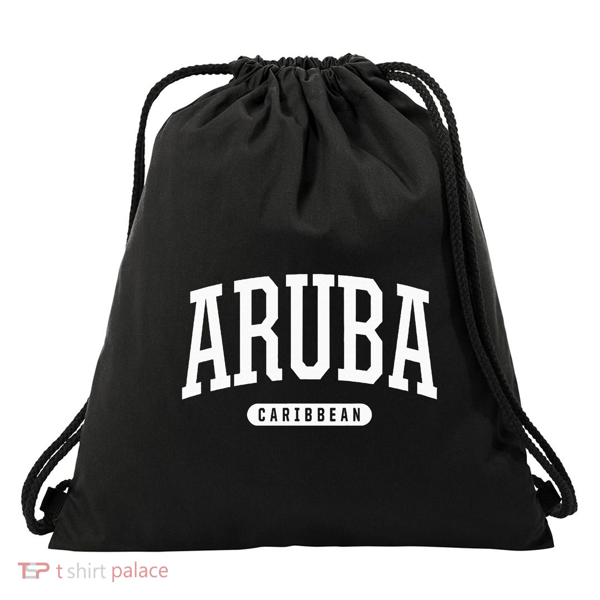 College Style Aruba Caribbean Souvenir Drawstring Bag