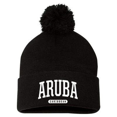 College Style Aruba Caribbean Souvenir Pom Pom 12in Knit Beanie