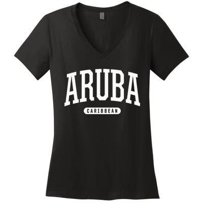 College Style Aruba Caribbean Souvenir Women's V-Neck T-Shirt