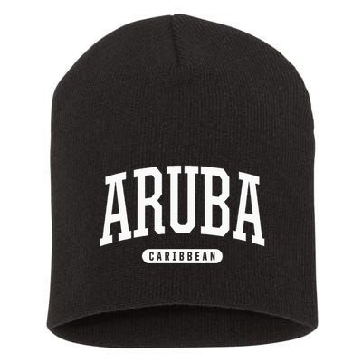 College Style Aruba Caribbean Souvenir Short Acrylic Beanie