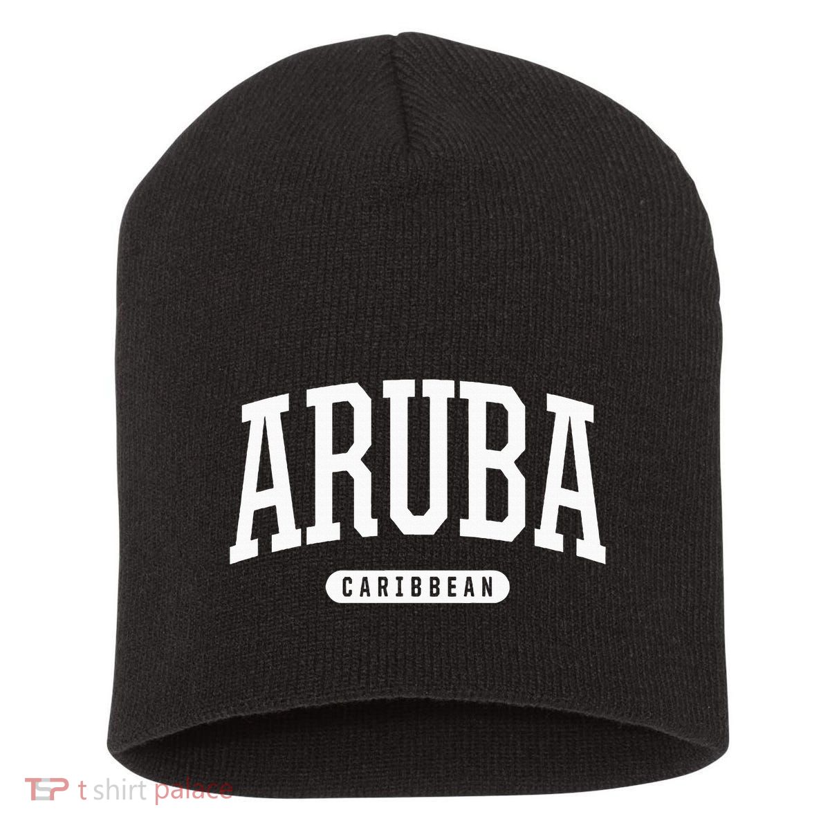 College Style Aruba Caribbean Souvenir Short Acrylic Beanie