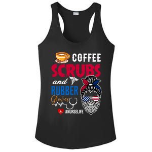 Coffee Scrubs And Rubber Gloves Nurse Life Gift Ladies PosiCharge Competitor Racerback Tank